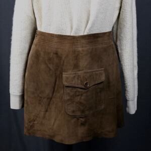 J.crew Collection Mini Skirt Womens Size 10 Suede Brown Lined Vintage Zip Italy